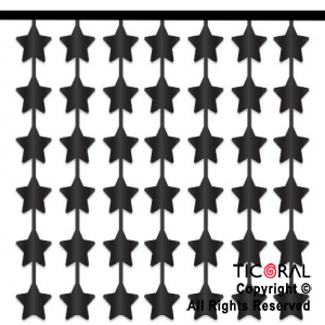 CORTINA METALIZADA CROMO ESTRELLA NEGRO 2MT X 1MT x 1